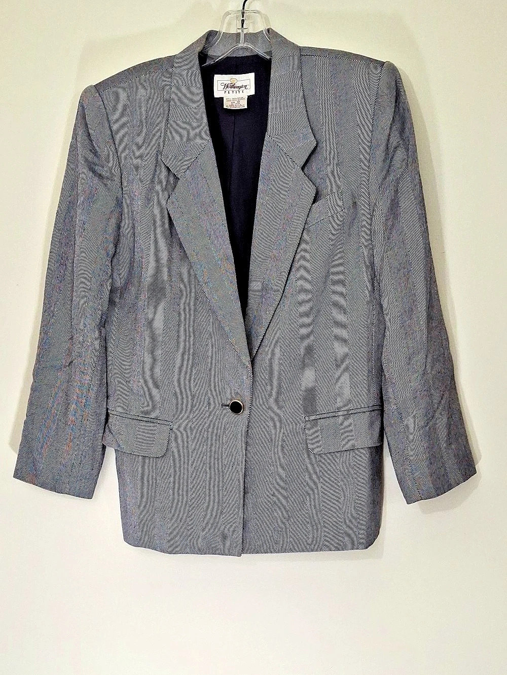 Worthington Collection Petite blazer Houndstooth Blazer in Gray & Black Size 10